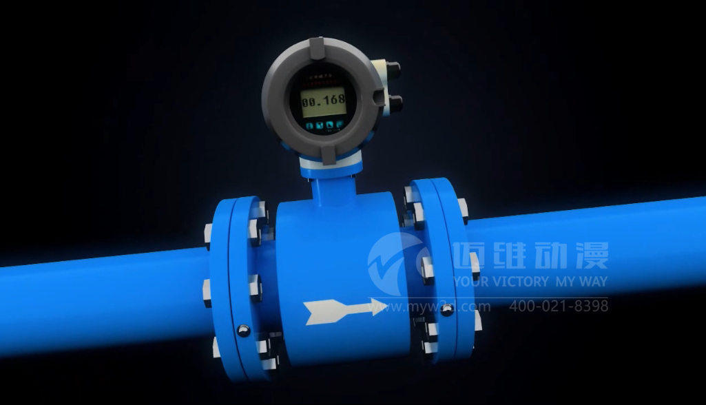 電磁流量計產(chǎn)品演示三維動畫 電磁流量計產(chǎn)品演示三維動畫