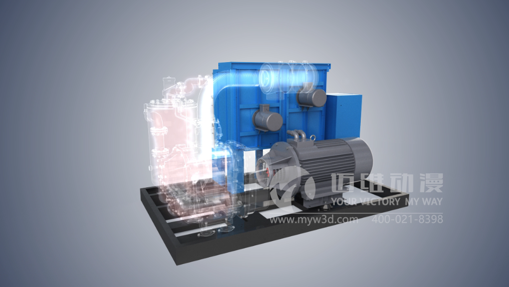 雙螺桿壓縮機三維動畫 雙螺桿壓縮機三維動畫