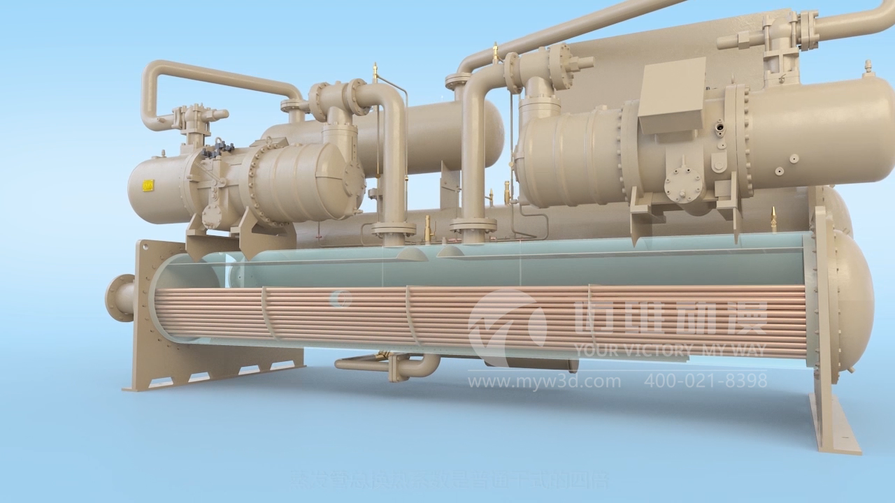 滿液式螺桿冷水機(jī)組三維演示動畫(圖3) 滿液式螺桿冷水機(jī)組三維演示動畫(圖3)