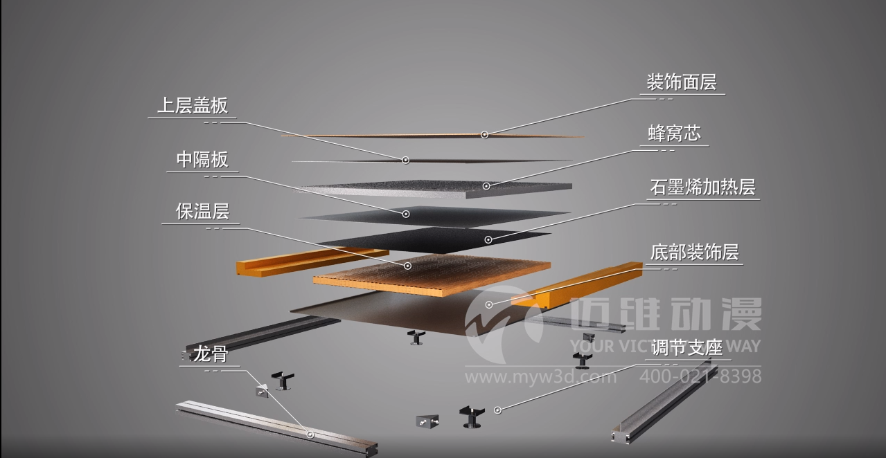 石墨烯智能架空地板三維動(dòng)畫(圖1) 石墨烯智能架空地板三維動(dòng)畫(圖1)