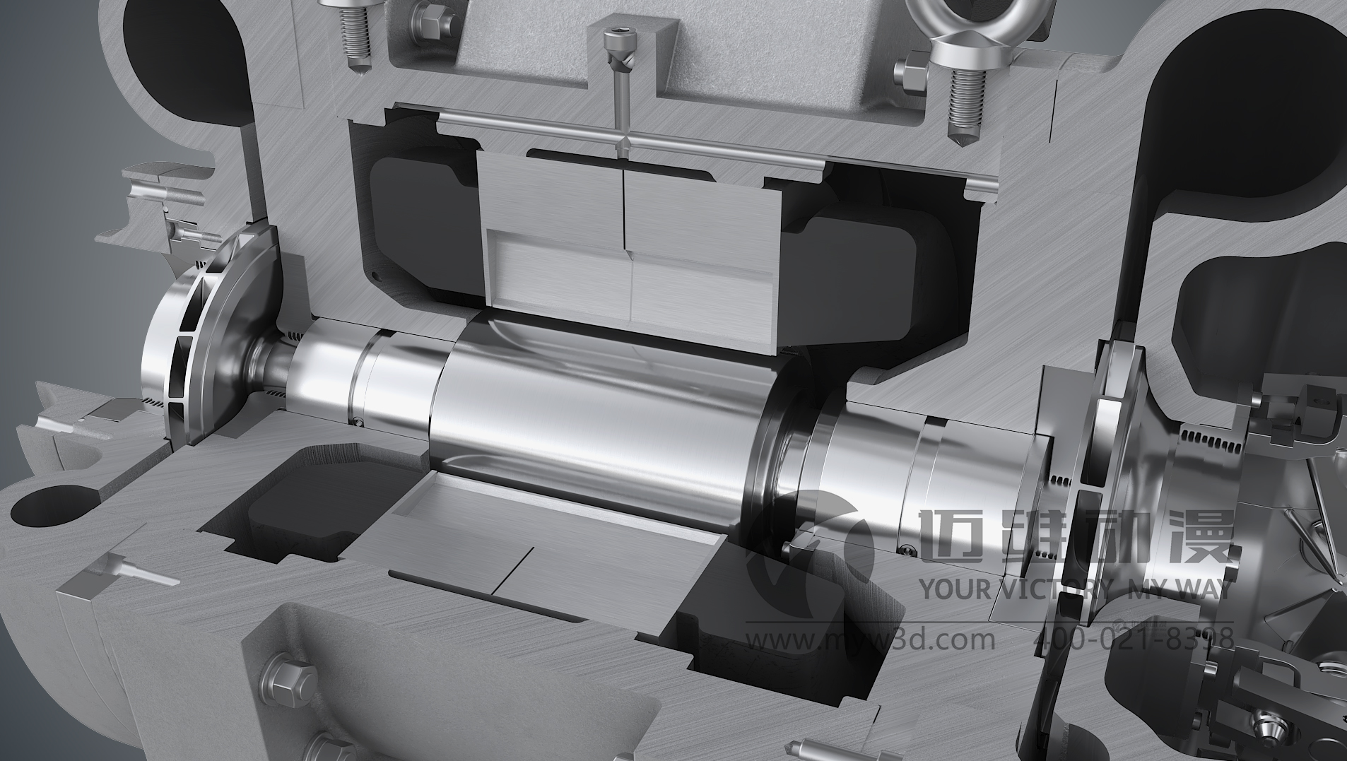 氣浮壓縮機三維動畫展示(圖3) 氣浮壓縮機三維動畫展示(圖3)