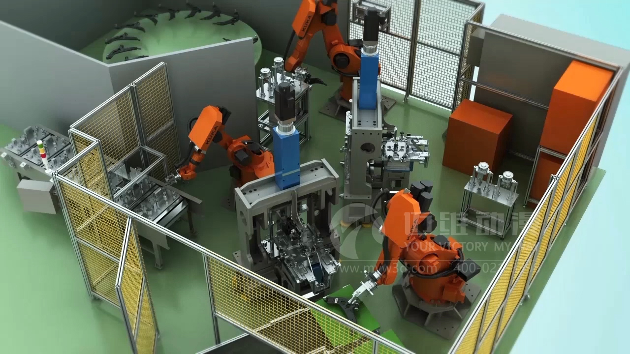 自動機械手臂三維動畫展示(圖1) 自動機械手臂三維動畫展示(圖1)