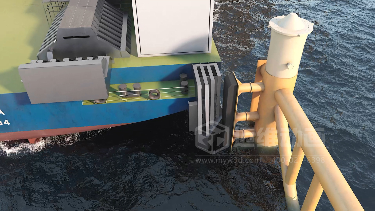 3萬噸級(jí)平臺(tái)浮托安裝三維動(dòng)畫展示(圖3) 3萬噸級(jí)平臺(tái)浮托安裝三維動(dòng)畫展示(圖3)