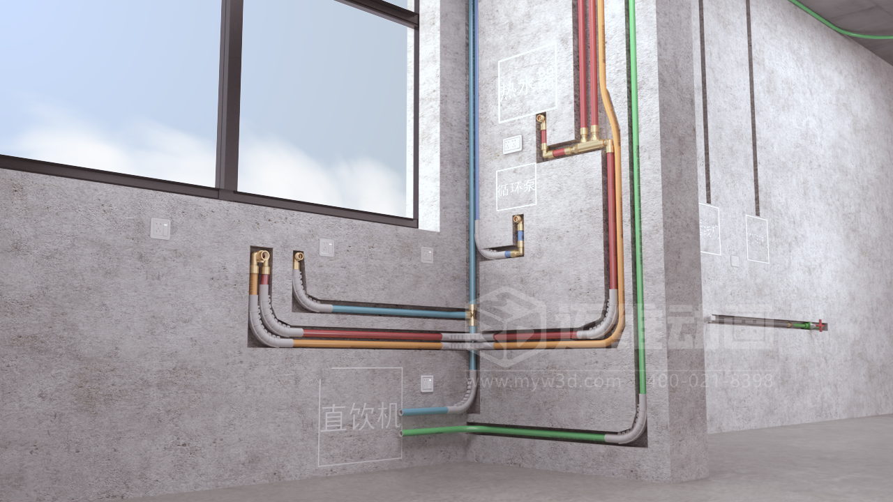 室內(nèi)管道施工工藝三維動(dòng)畫展示(圖4) 室內(nèi)管道施工工藝三維動(dòng)畫展示(圖4)