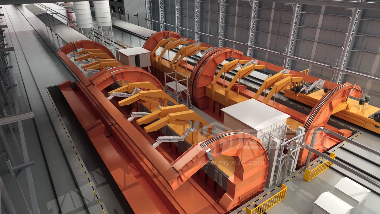 智慧工廠工藝流程展示如何做到直觀易懂？工業(yè)3D動(dòng)畫制作實(shí)景還原火車廂余料自動(dòng)化清洗全流程(圖1)