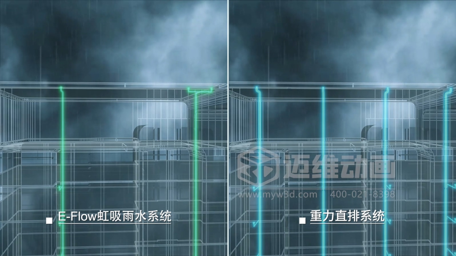 虹吸雨水管道系統(tǒng)三維動(dòng)畫(huà)展示(圖5) 虹吸雨水管道系統(tǒng)三維動(dòng)畫(huà)展示(圖5)