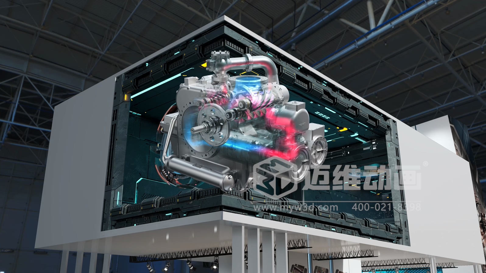 裸眼3D動畫震撼來襲，開啟空壓機炸裂視覺之旅！(圖1)