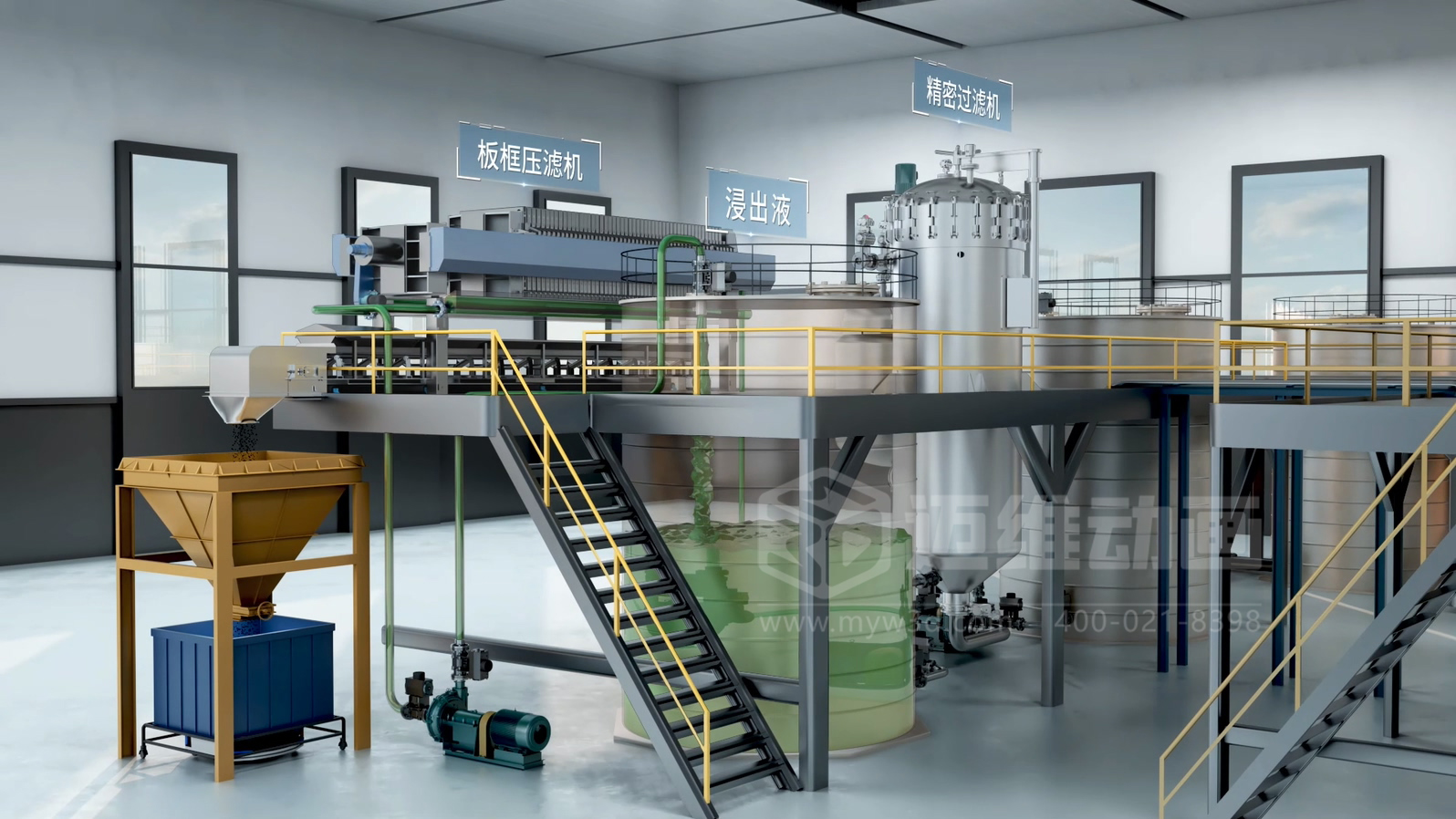 新能源電動(dòng)汽車電池原料金屬元素生產(chǎn)提取工藝三維動(dòng)畫展示(圖1) 新能源電動(dòng)汽車電池原料金屬元素生產(chǎn)提取工藝三維動(dòng)畫展示(圖1)