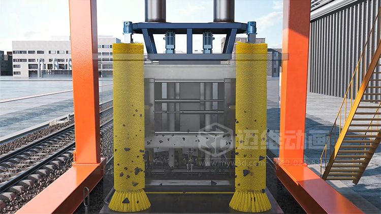 海大機器人-火車箱機器人粘凍煤清車系統(tǒng)三維動畫(圖4) 海大機器人-火車箱機器人粘凍煤清車系統(tǒng)三維動畫(圖4)