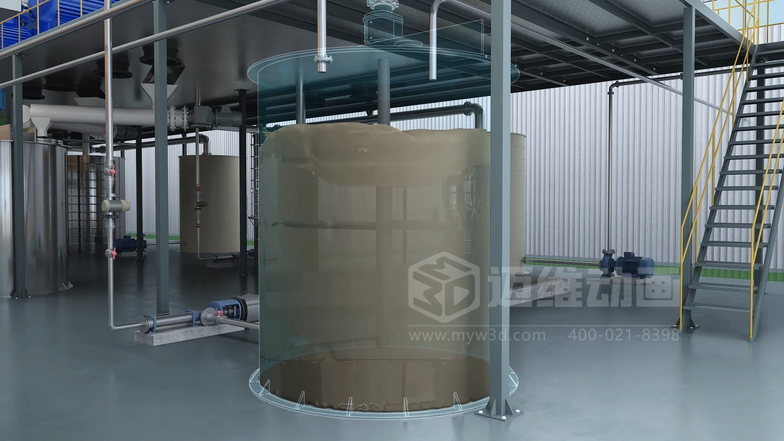 飛灰水洗資源化處理工藝三維動畫(圖2) 飛灰水洗資源化處理工藝三維動畫(圖2)