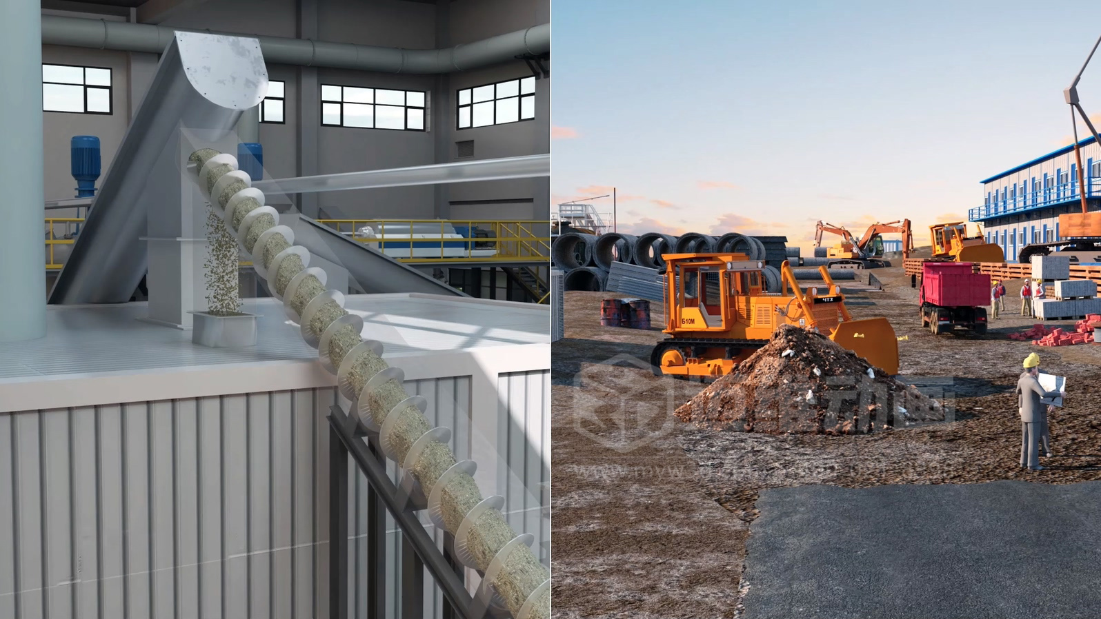 餐廚垃圾處理工藝三維動畫(圖7) 餐廚垃圾處理工藝三維動畫(圖7)