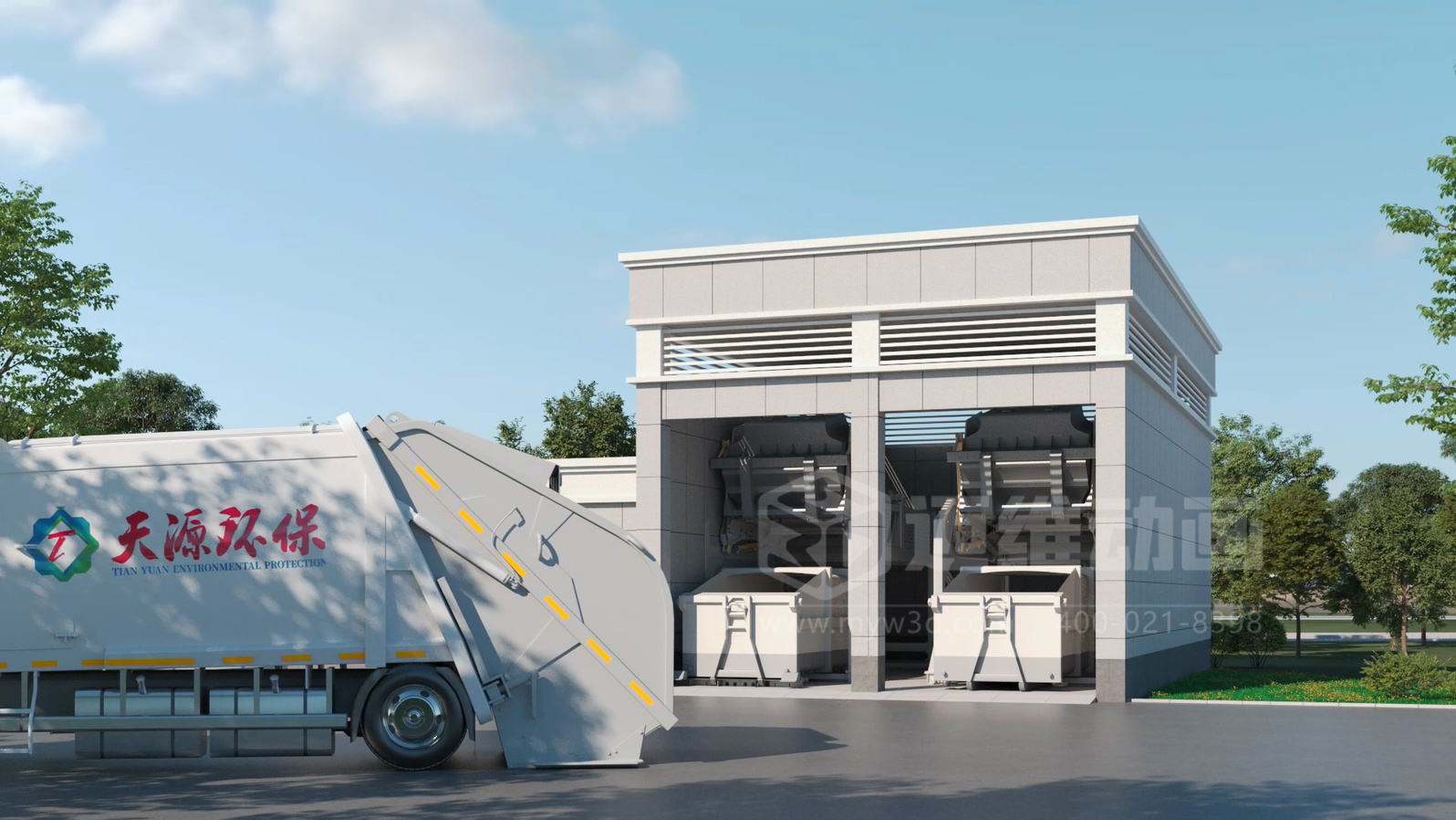 環(huán)衛(wèi)一體化處理工藝三維動畫(圖9) 環(huán)衛(wèi)一體化處理工藝三維動畫(圖9)