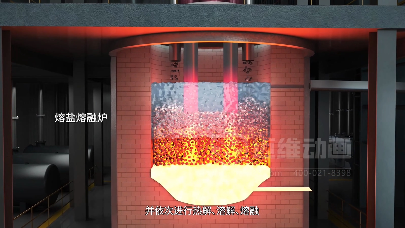 生活垃圾焚燒飛灰熔鹽熔融資源化工藝技術(shù)三維動(dòng)畫(圖5) 生活垃圾焚燒飛灰熔鹽熔融資源化工藝技術(shù)三維動(dòng)畫(圖5)